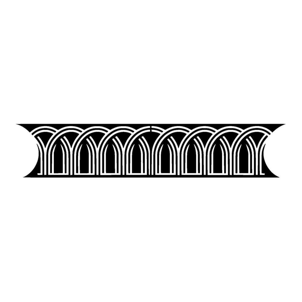 Art Deco Archway Border, Geometric Ornamentation, Pattern vector