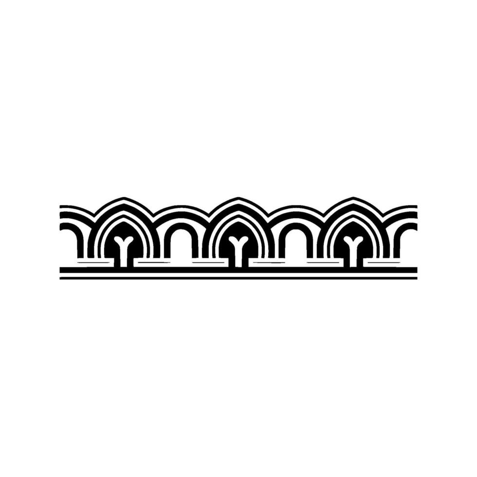Art Deco Archway Border, Elegant Geometric, Pattern vector