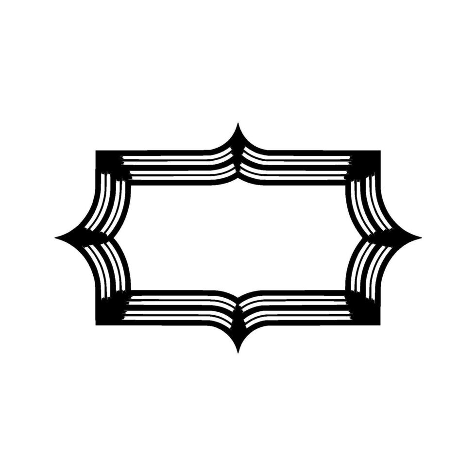Geometric Frame, Stylized Ribbon, Minimalist vector