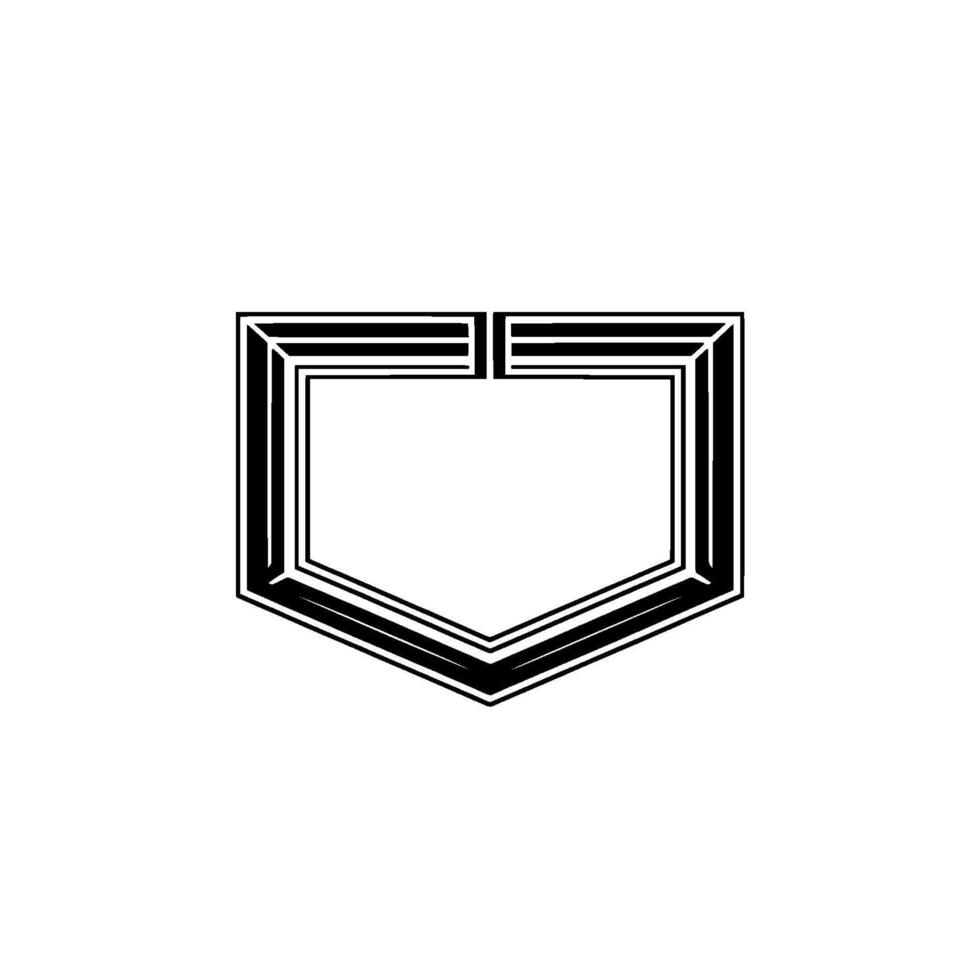 Geometric Shield Emblem, Minimalist vector