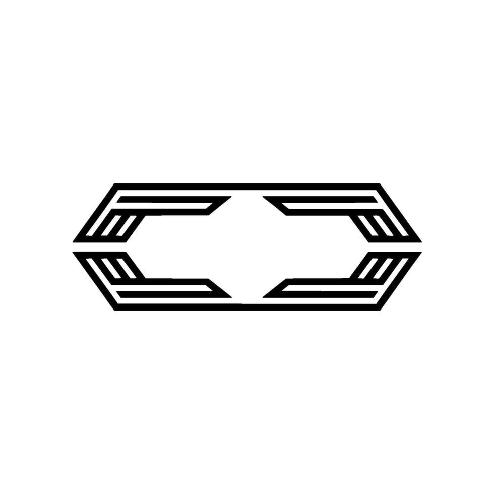 Geometric Deco Emblem, Modern Abstract, Hexagon vector