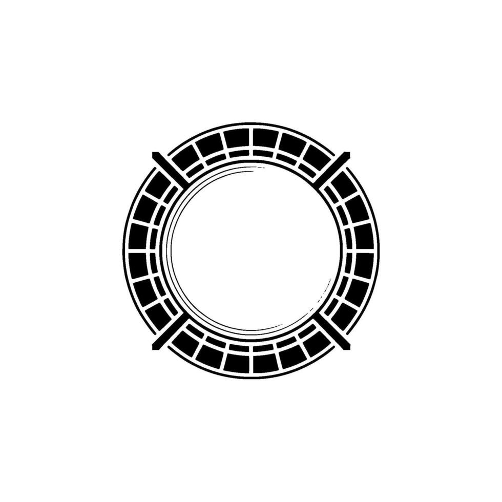 Minimalist Circular Frame, Geometric, Modern Emblem, Circle vector
