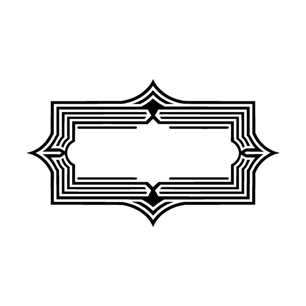Geometric Deco Frame, Minimalist, Elegant Outline - Vintage vector