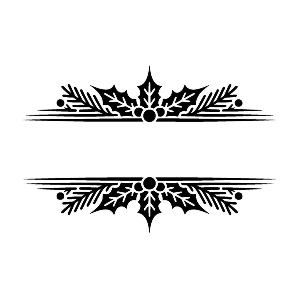 Elegant Holly Border, Vintage Element vector