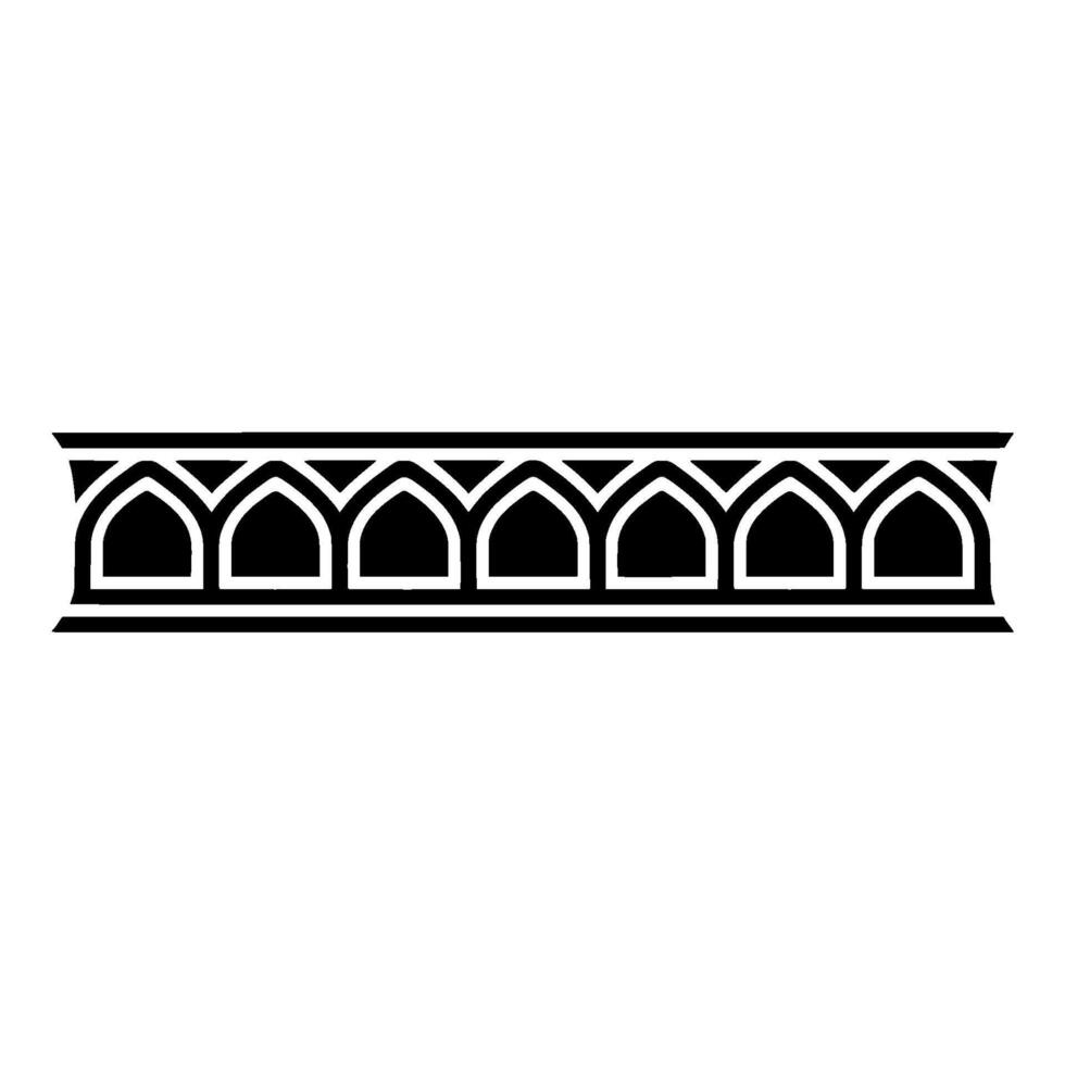 Geometric Arch Border, Minimalist, Elegant Pattern, Monochrome vector