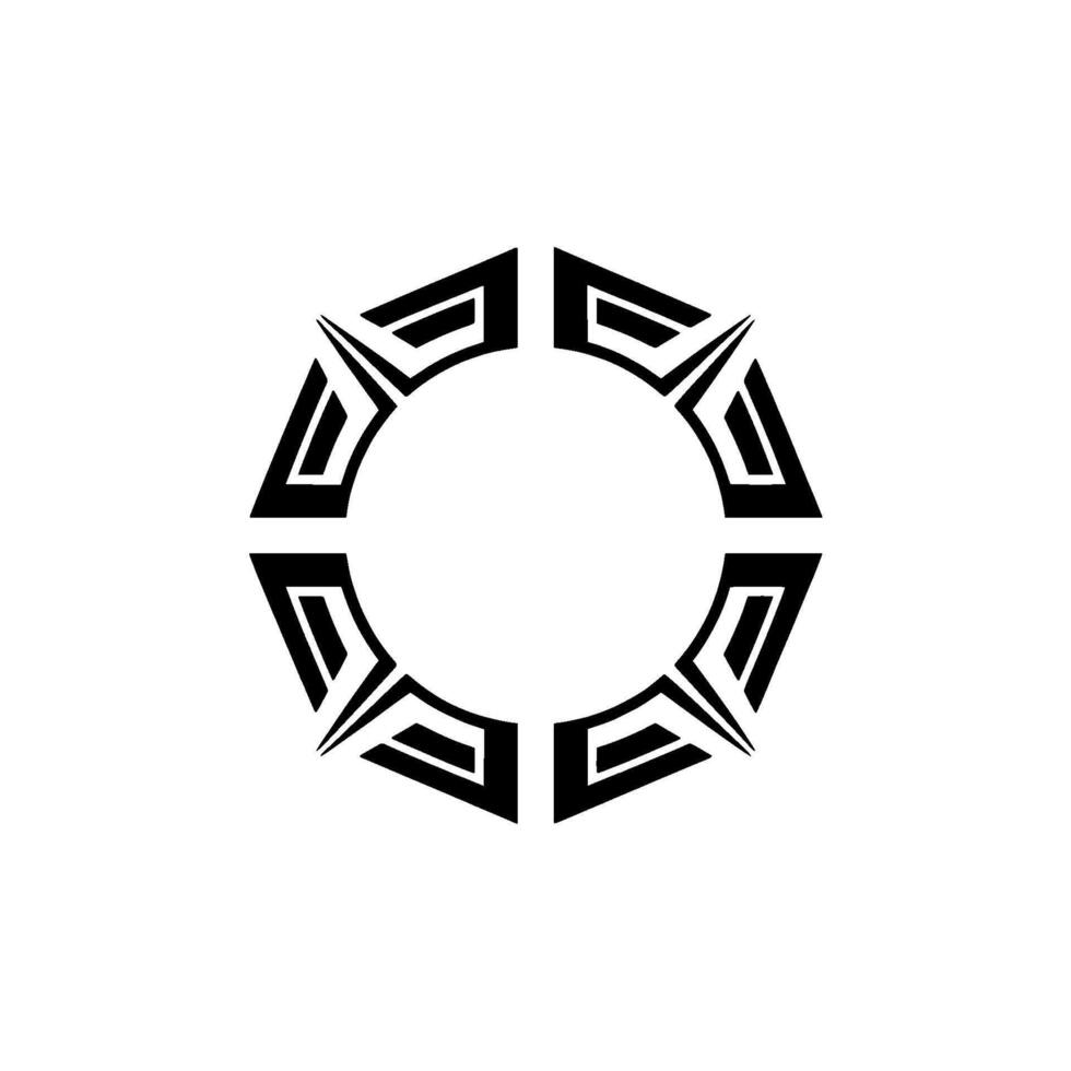 Geometric Tribal Circle, Minimalist, Emblem vector