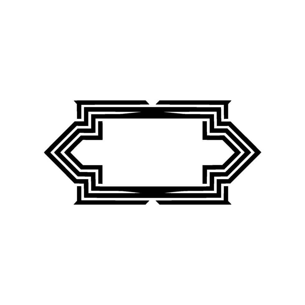 Geometric Deco Frame, Elegant Outline, Minimalist - Abstract vector