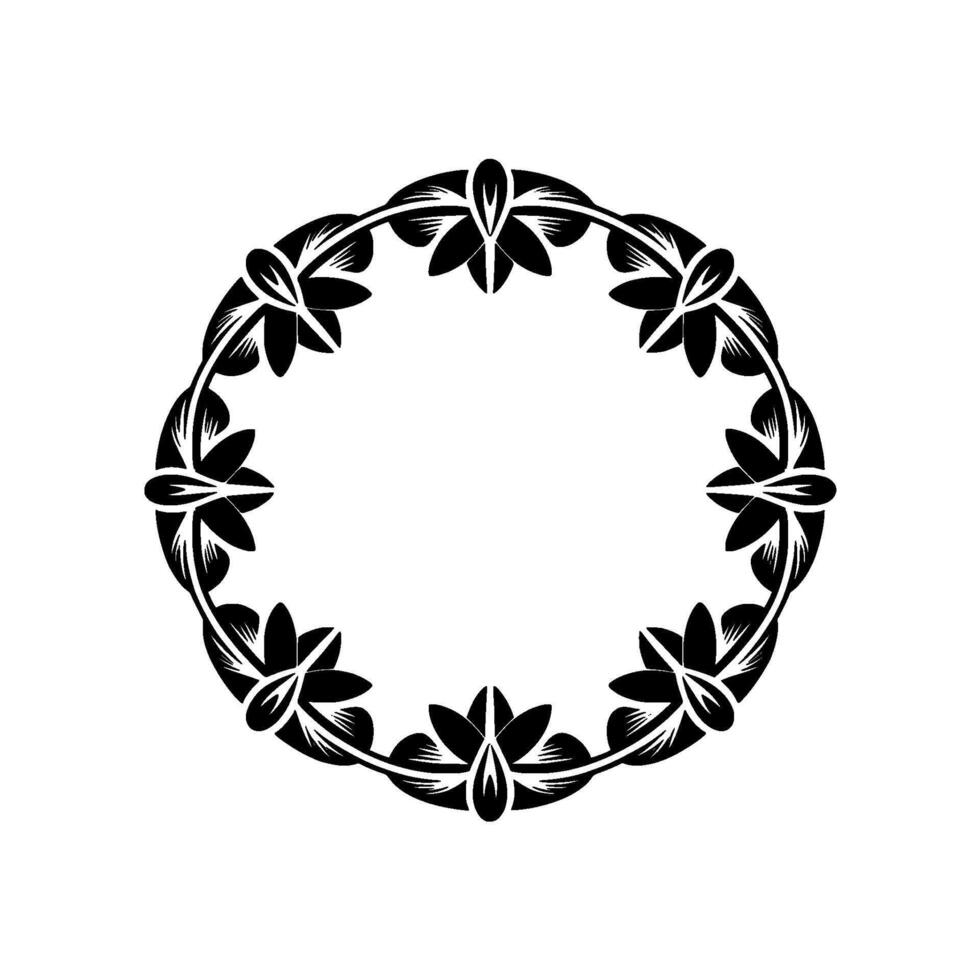 Elegant Floral Wreath Border, Vintage Style vector