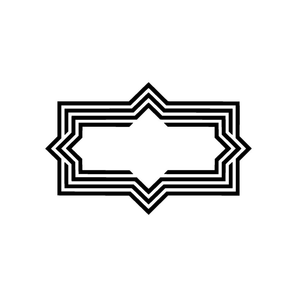 Geometric Star Frame, Minimalist, Elegant Outline - Abstract vector