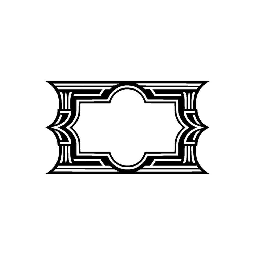 Art Deco Frame, Elegant Border, Vintage, Minimalist Style, Retro vector