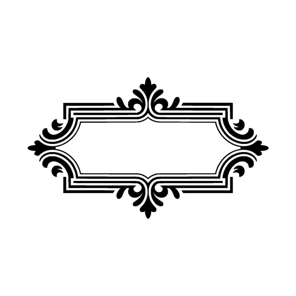Elegant Black Frame, Intricate Ornamentation, Vintage vector