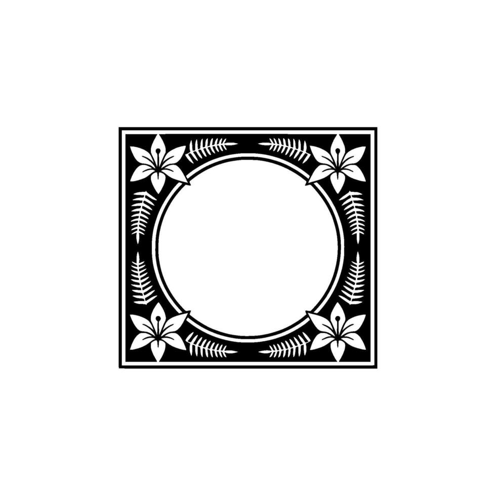 Geometric Floral Frame, Minimalist, Elegant Border vector
