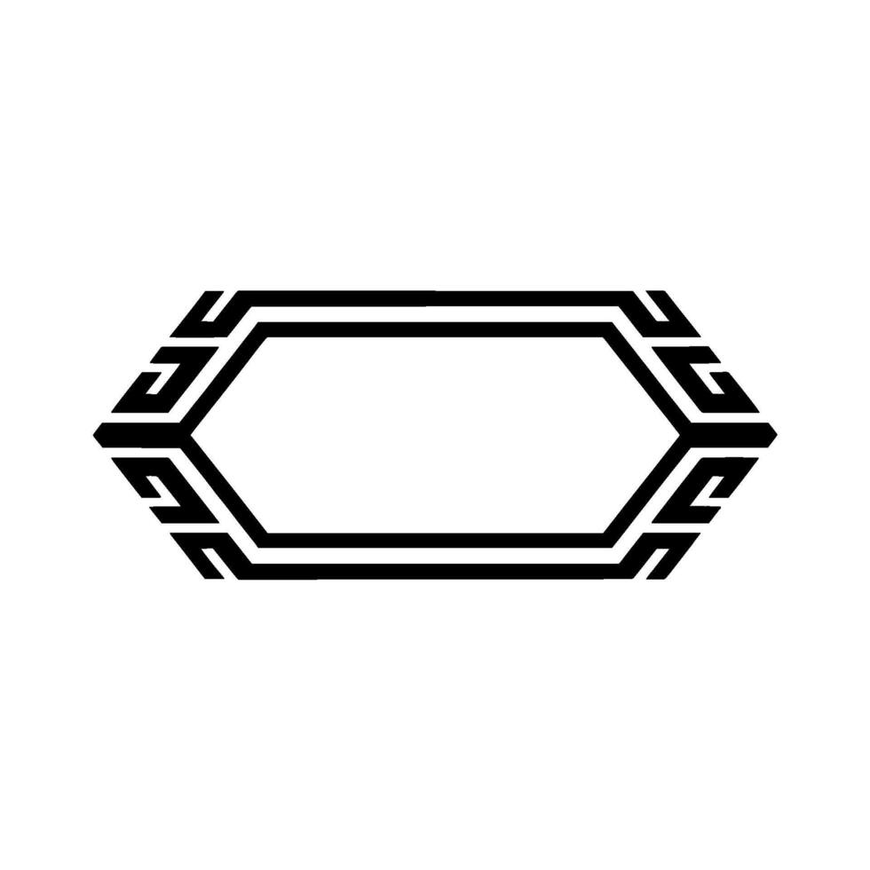 Geometric Hexagon Frame, Minimalist, Modern Abstract, Outline vector