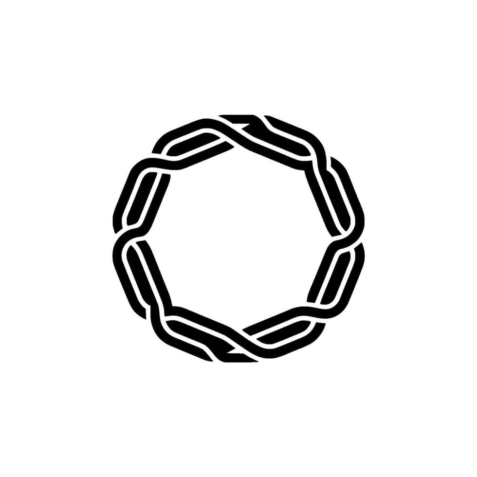 Interlocking Chain Circle, Minimalist vector