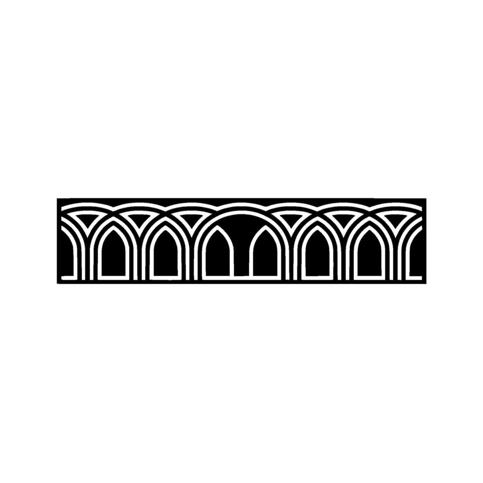 Art Deco Arch Motif, Geometric Border, Elegant vector