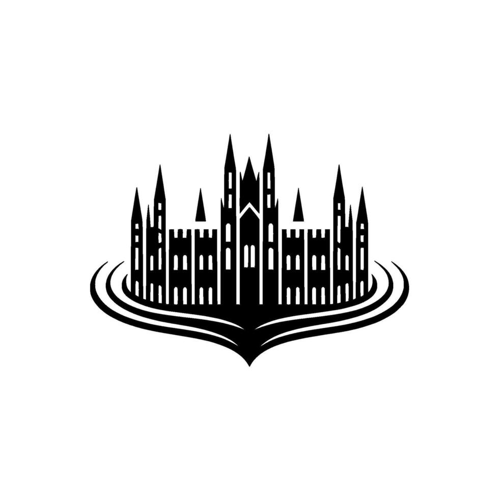 Gothic City Silhouette, Regal Emblem, Minimalist vector