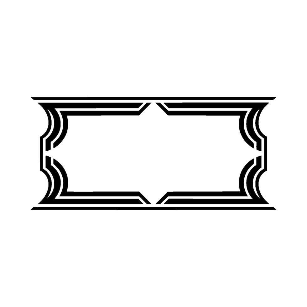 Geometric Deco Frame, Minimalist, Elegant Border - Monochrome vector