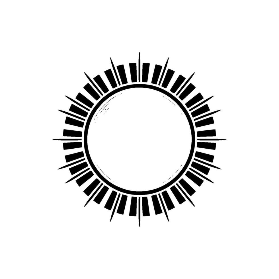 Geometric Sunburst, Minimalist, Circular Emblem vector