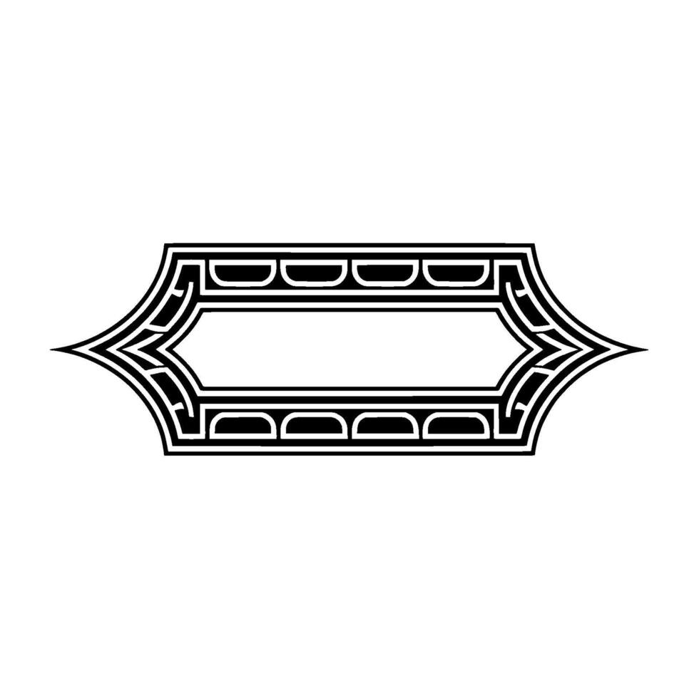 Geometric Deco Frame, Elegant Outline, Minimalist, Monoline vector