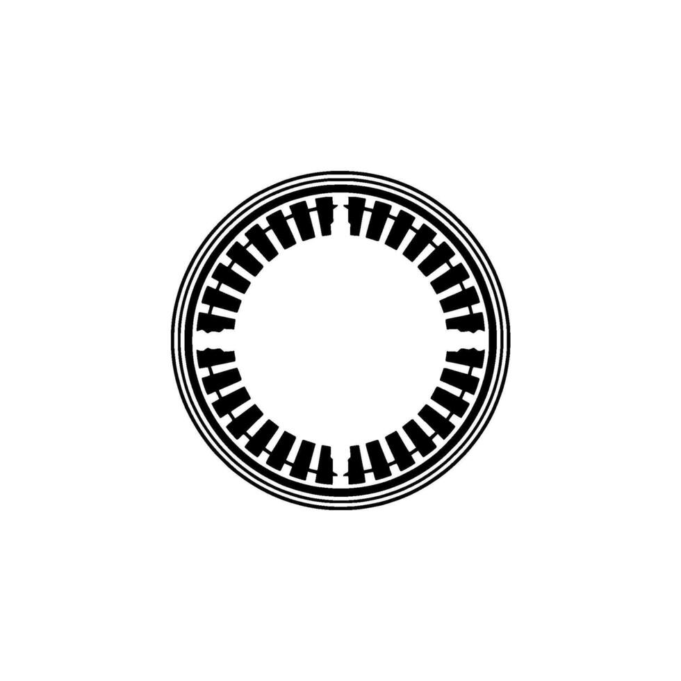 Geometric Circle Emblem, Minimalist, Circular Motif - Modern vector