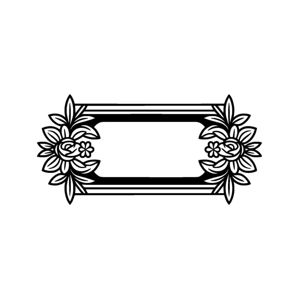 Elegant Floral Frame, Vintage, Minimalist Ornamentation vector