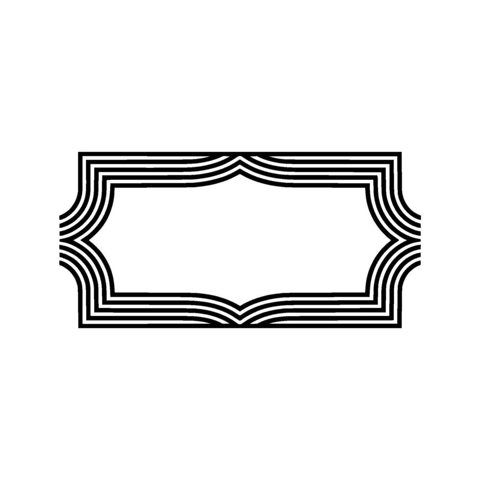 Geometric Wave Frame, Minimalist vector