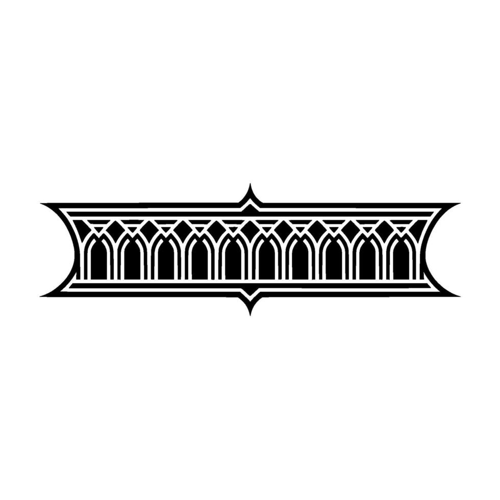 Gothic Arch Ornament, Detailed Border vector
