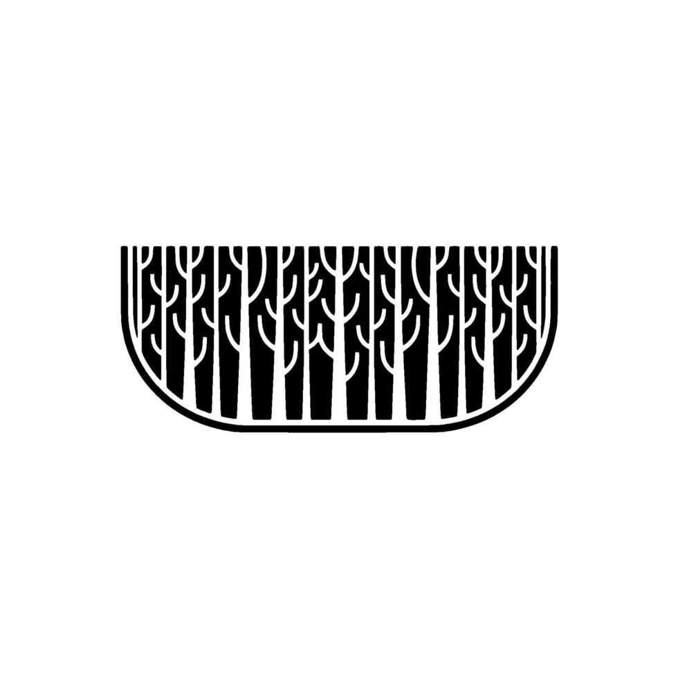 Stylized Tree Silhouette, Minimalist Emblem, Organic vector