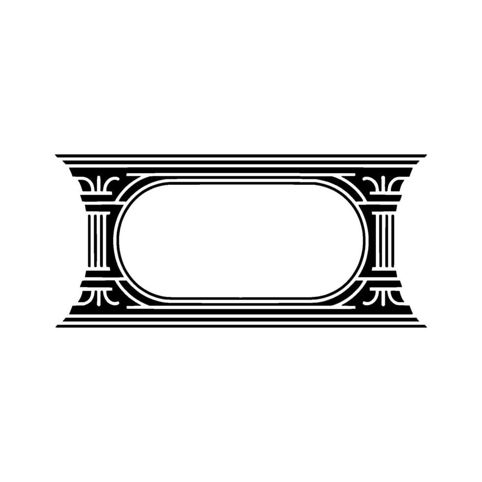 Art Deco Frame, Geometric Ornamentation, Vintage, Linear vector