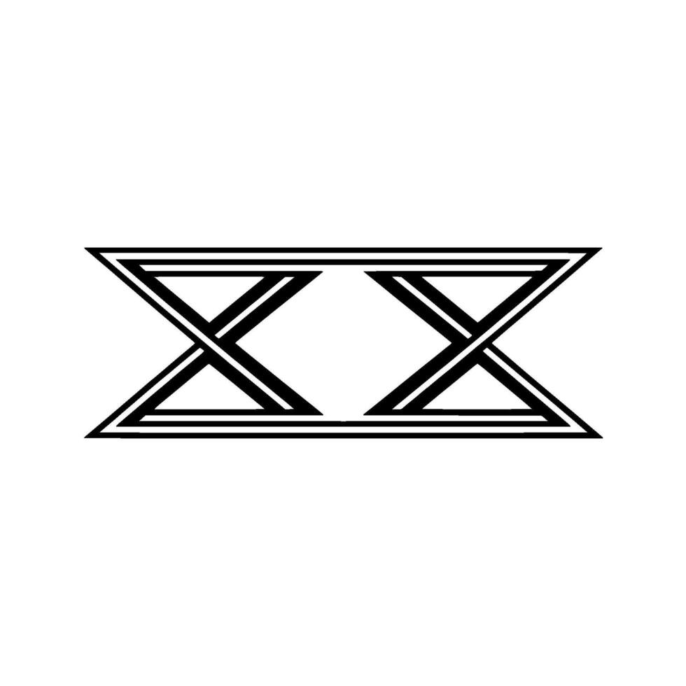 Geometric X Symbol, Minimalist, Abstract Pattern vector