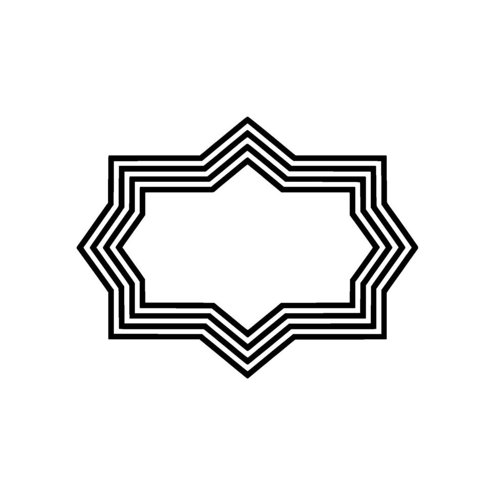 Geometric Star Frame, Minimalist, Negative Space, Outline vector