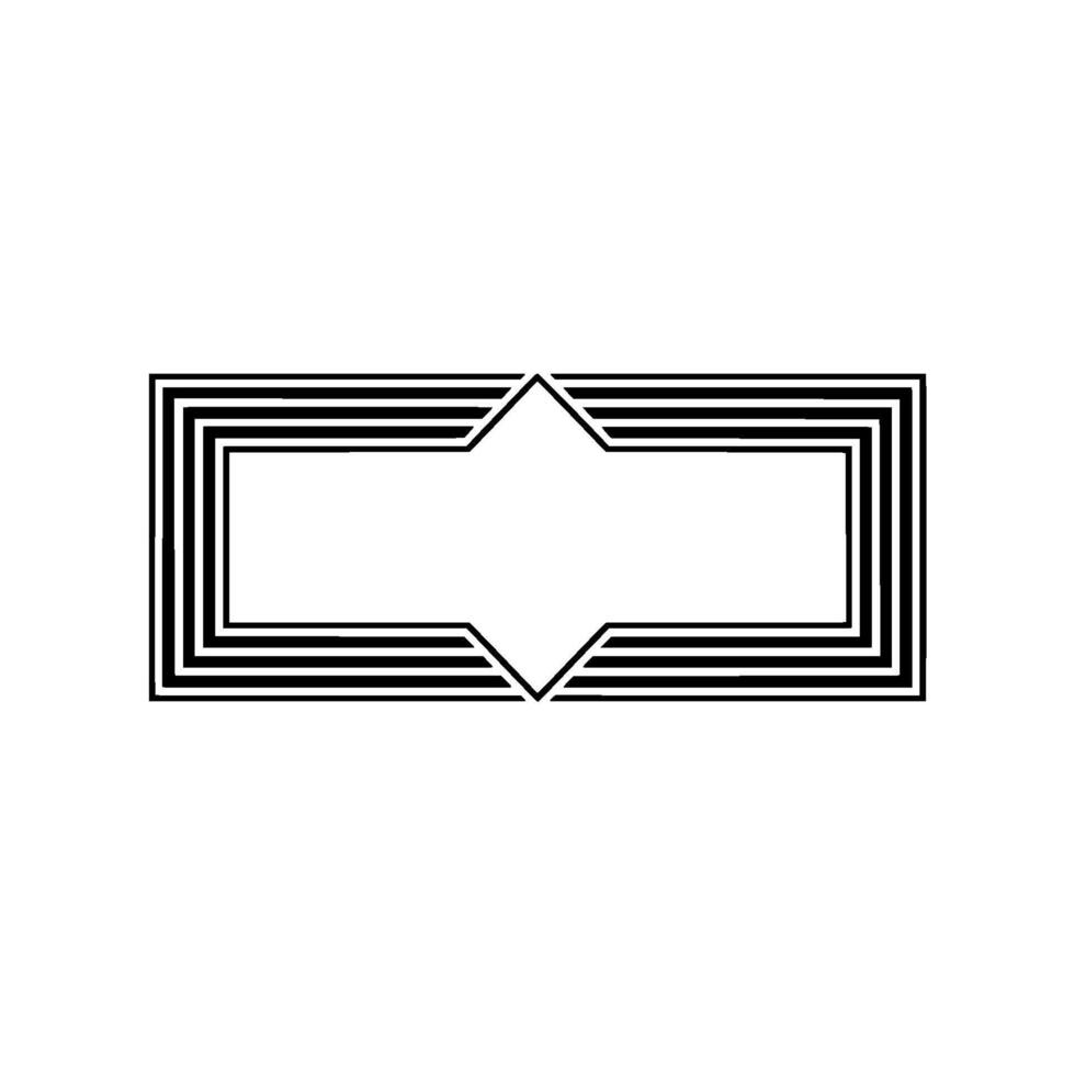 Geometric Deco Frame, Minimalist - Outline vector