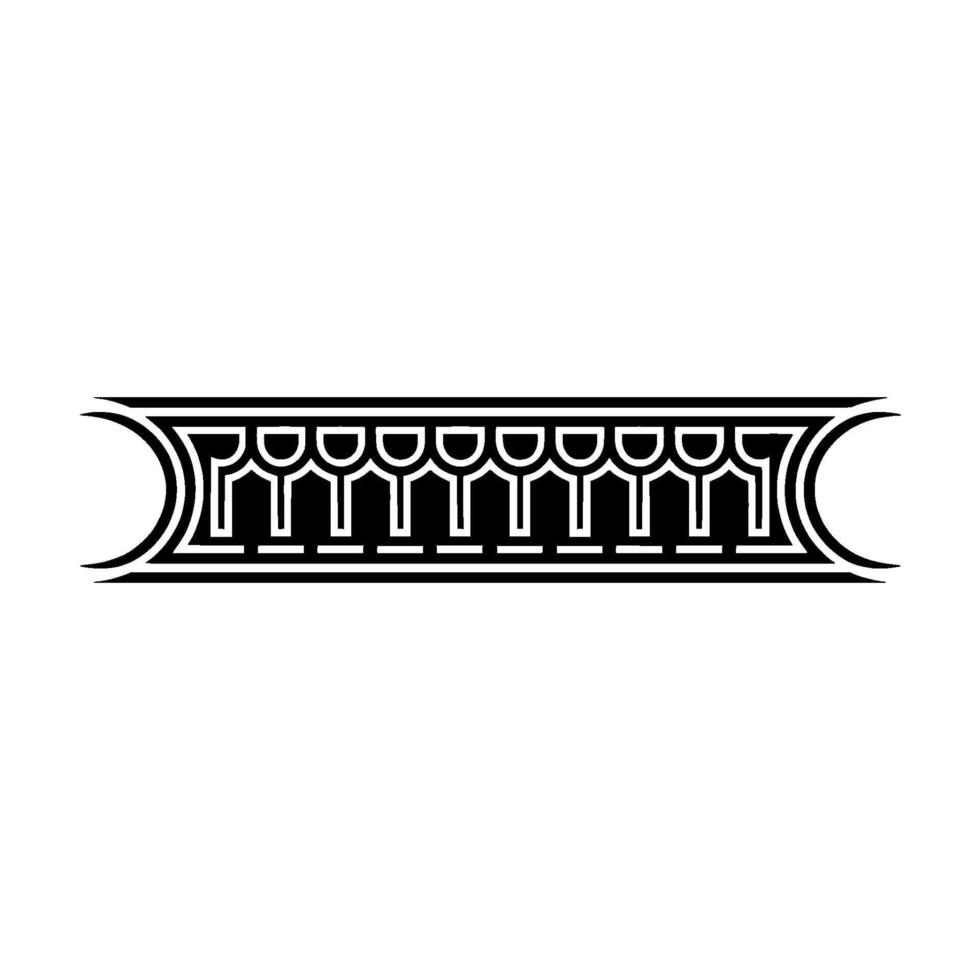 Egyptian Revival Decorative Border, Geometric vector