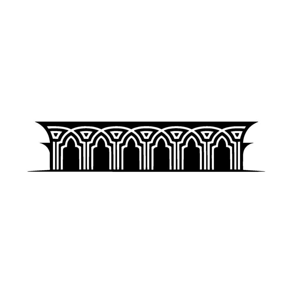 Architectural Archway, Geometric Ornamentation, Vintage vector