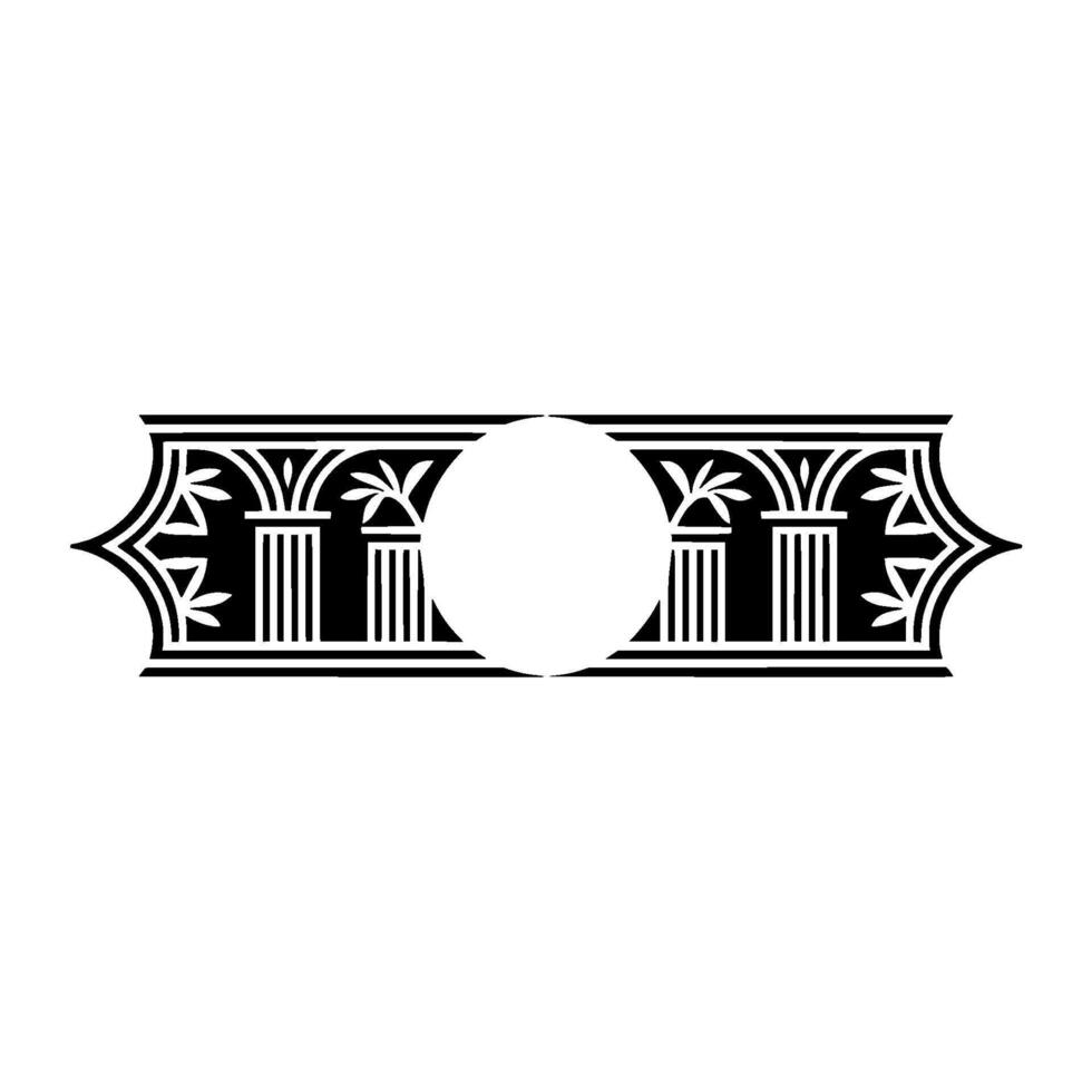 Geometric Egyptian Revival Border, Minimalist vector