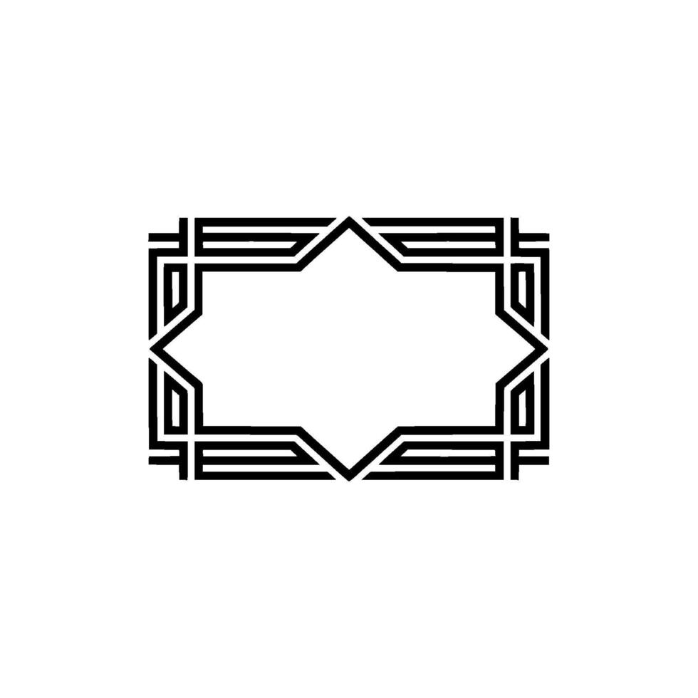 Geometric Deco Frame, Minimalist, Elegant Border. vector