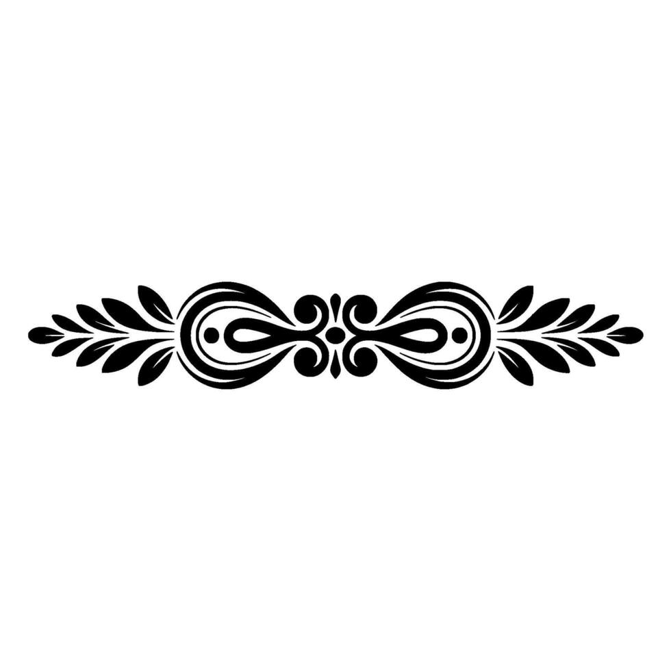 Elegant Black Floral Border Element, Vintage vector