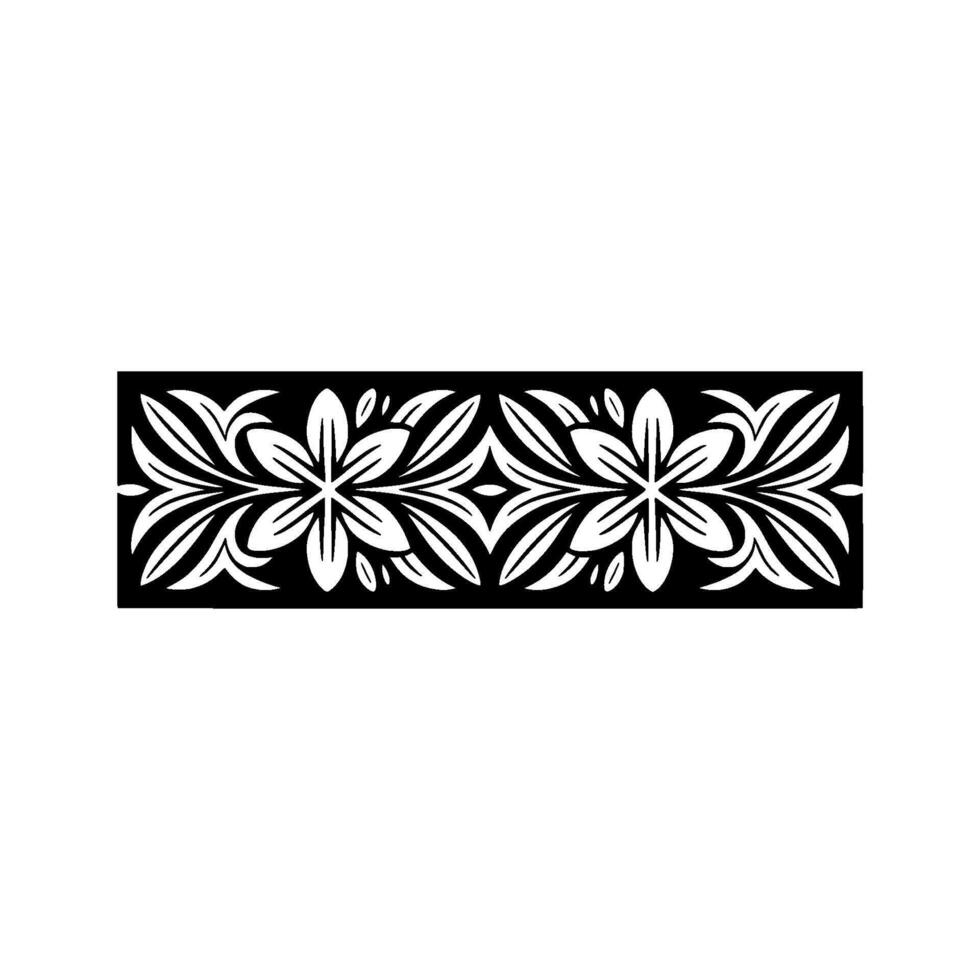 Geometric Floral Border, Elegant Pattern, Minimalist vector