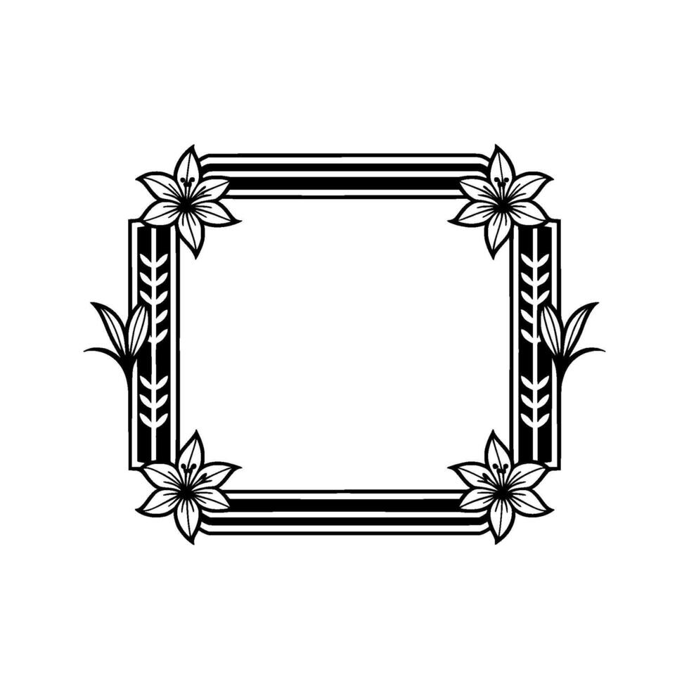 Elegant Floral Frame, Art Deco Style - Art deco vector