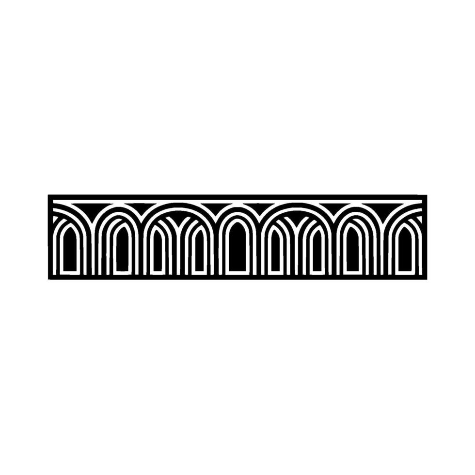 Art Deco Wave Border Elegant, Stylized, Black White vector