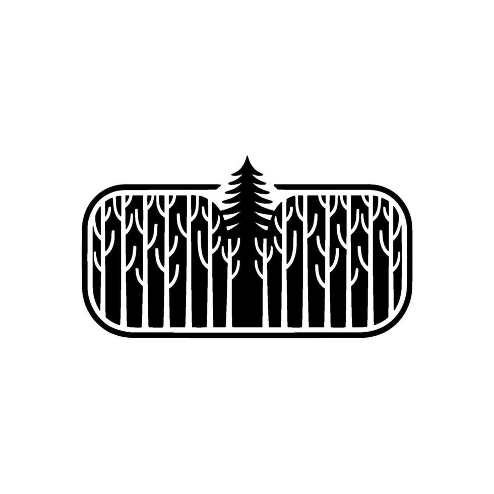 Minimalist Forest Emblem, Tranquil Silhouette vector