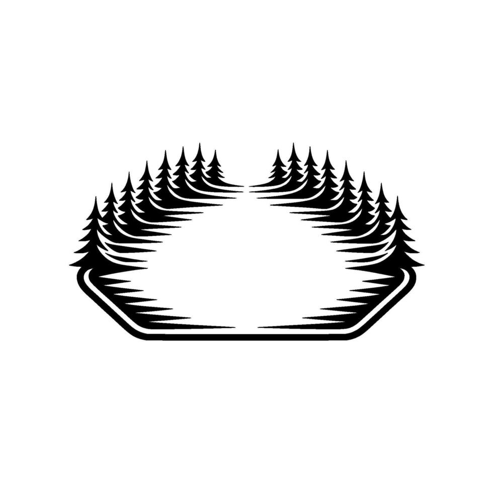 Geometric Forest Frame, Minimalist Nature vector