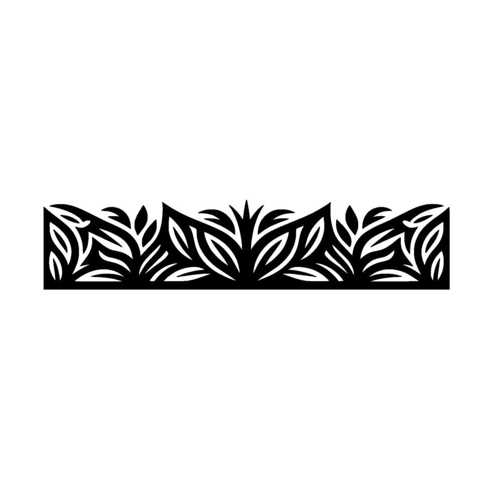 Stylized Leaf Border, Elegant Black vector