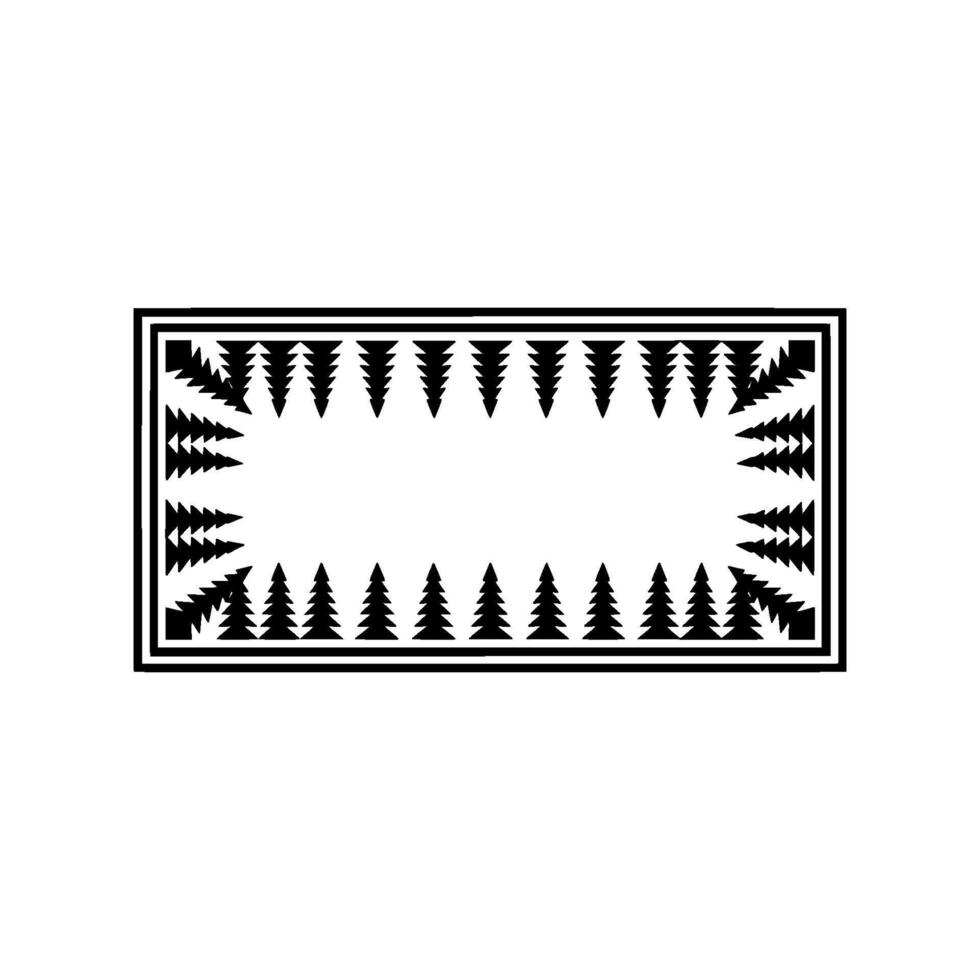 Geometric Forest Silhouette, Minimalist Landscape vector