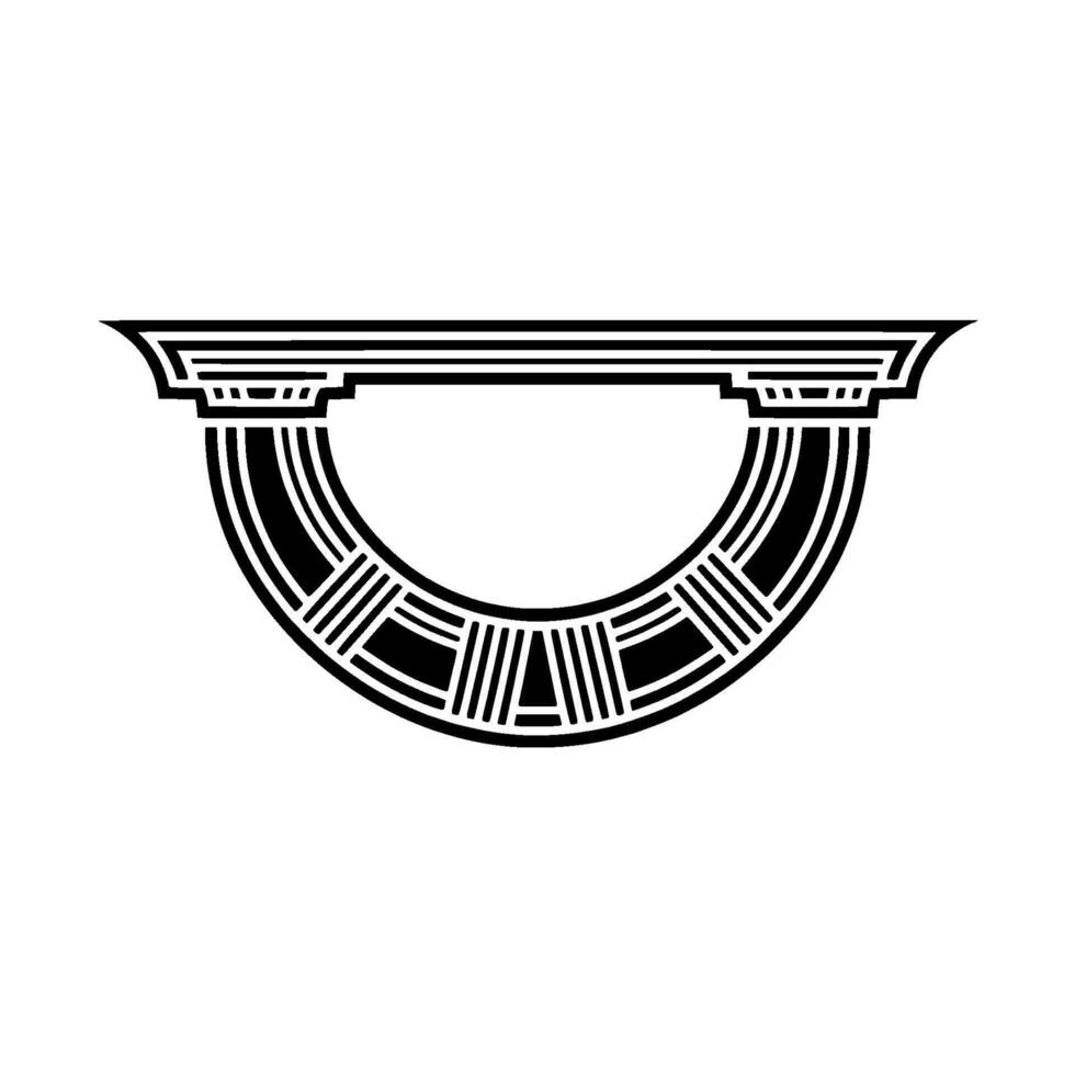 Art Deco Archway, Geometric Ornamentation, Minimalist, Retro vector