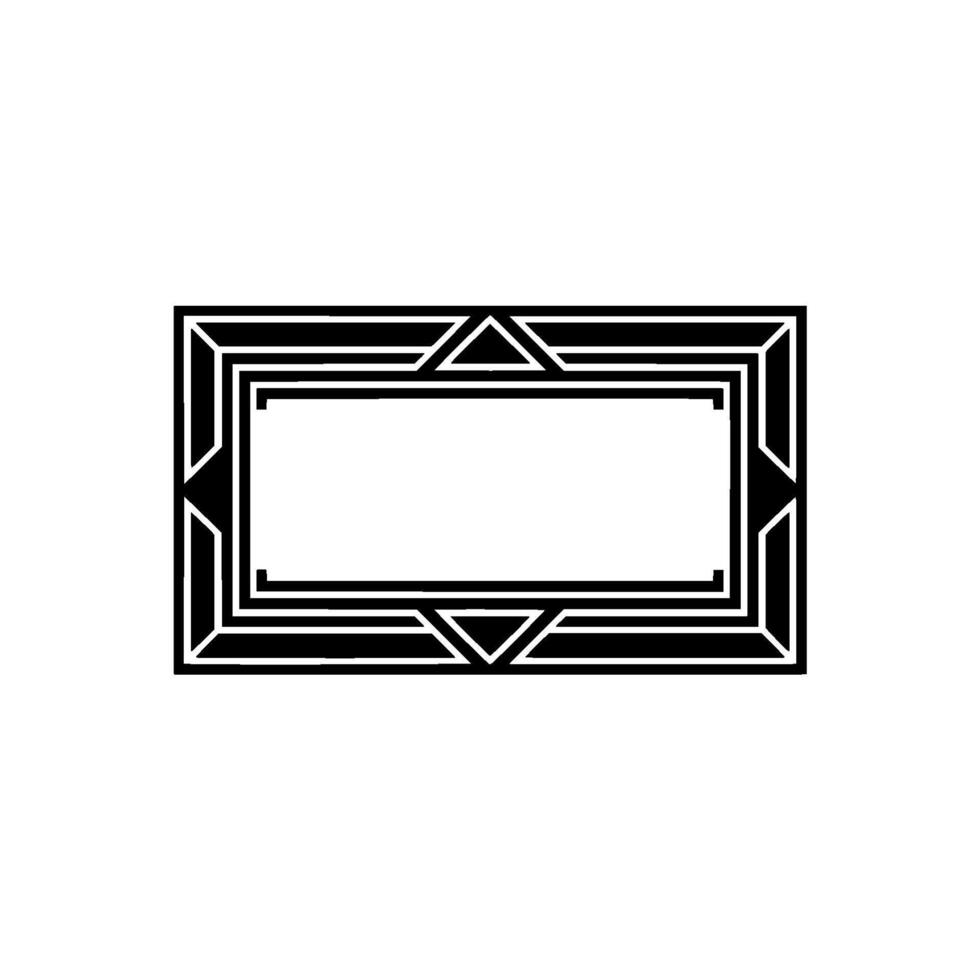 Geometric Deco Frame, Minimalist, Blank Canvas, Border vector