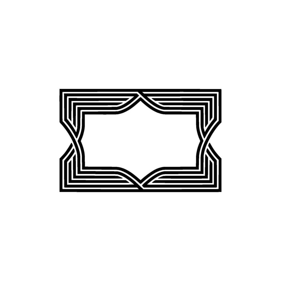 Geometric Deco Frame, Minimalist, Line vector
