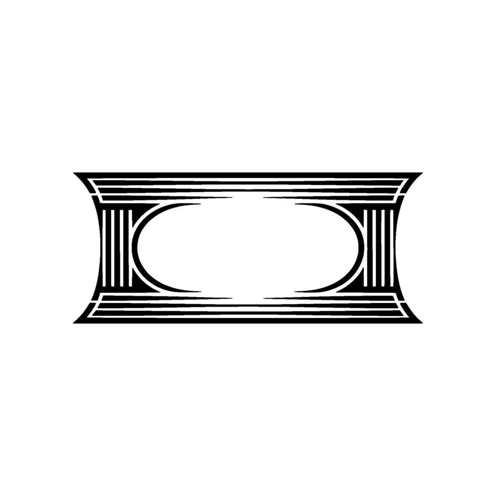 Geometric Deco Frame, Minimalist, Elegant Outline - Modern vector