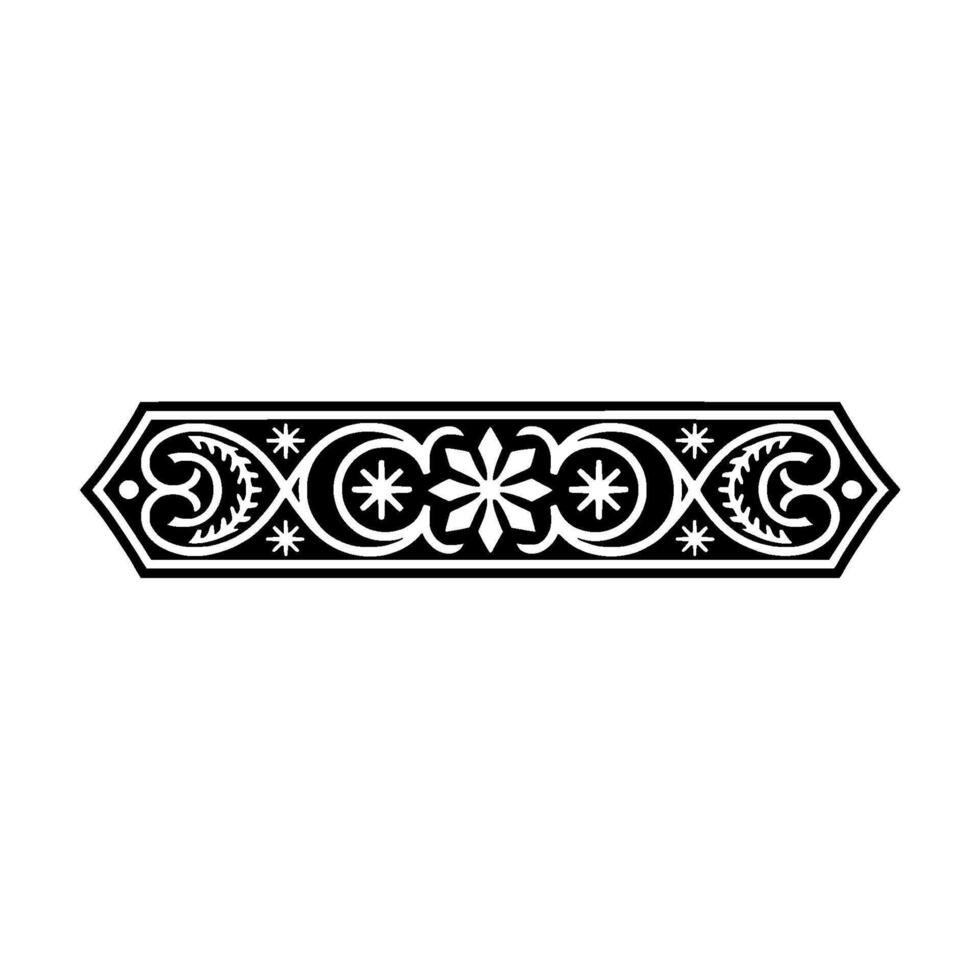 Intricate Black and White Decorative Border, Vintage Style vector