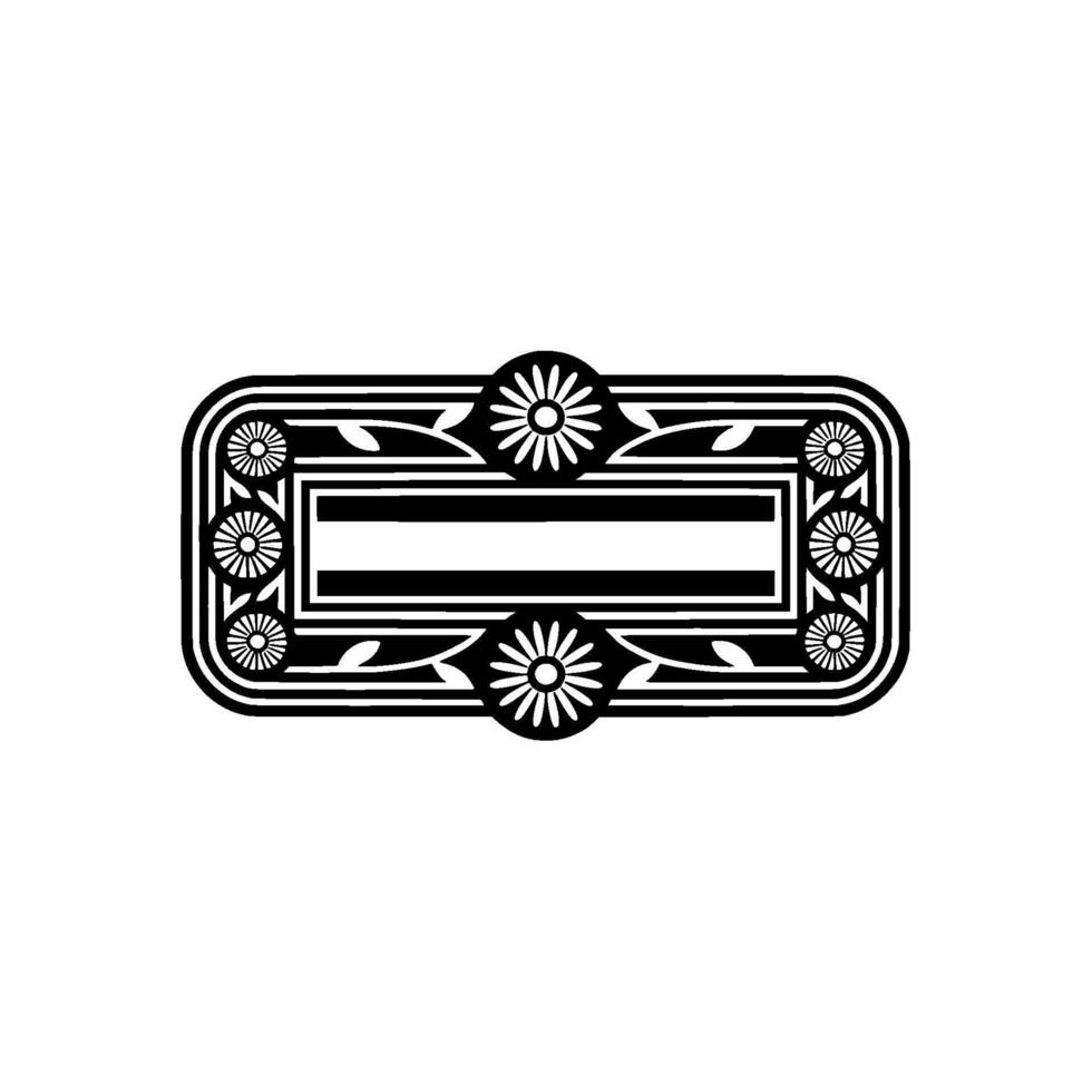 Art Deco Floral Border Element, Elegant vector